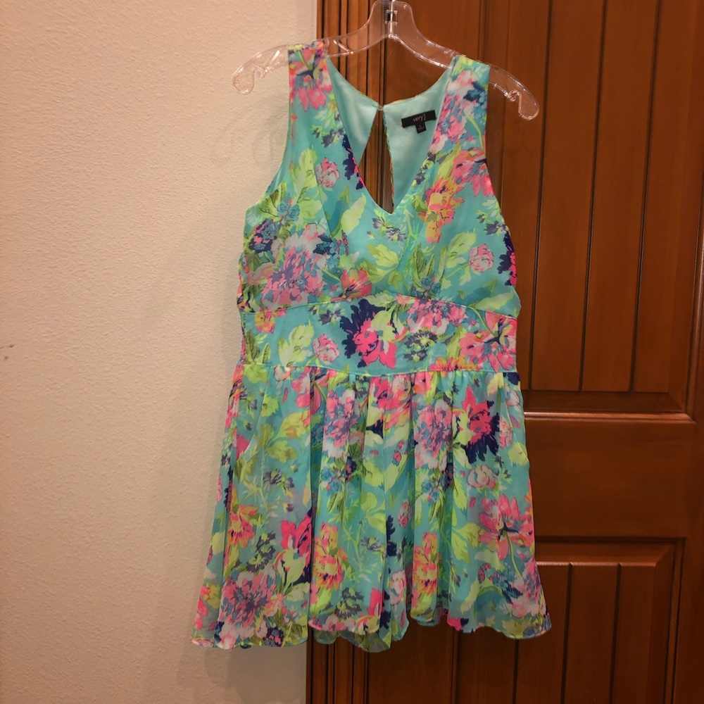 colorful floral mini dress